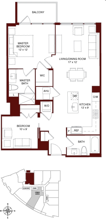 2BR/2BA - The Darcy