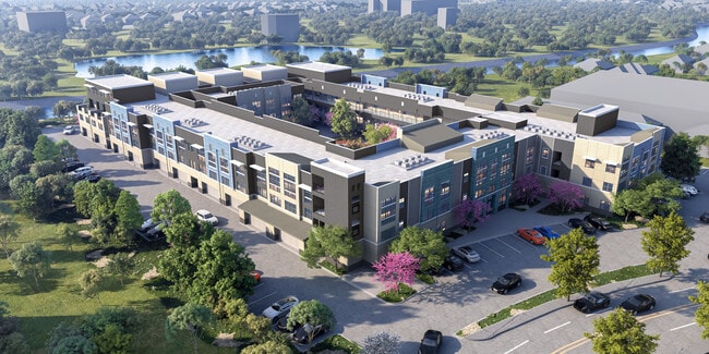 Aerial View Rendering - Churchill Apartments
