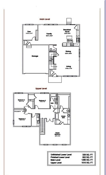 Floor plan of upper 2 levels - 1207 N 207th Cir