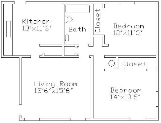 2BR/1BA - Park Plaza Apartments