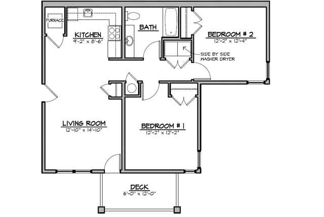 2 bedroom, 1 bath - Eagles Ridge Apartments