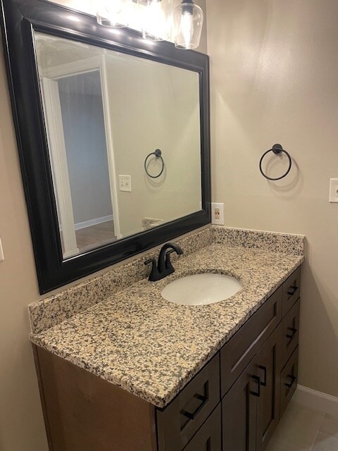 Updated vanity with granite countertops. - 815 Lexington Ave