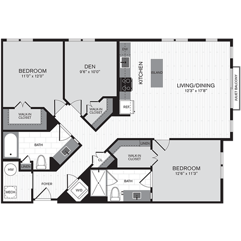 Floorplan - The Parker at Huntington Metro