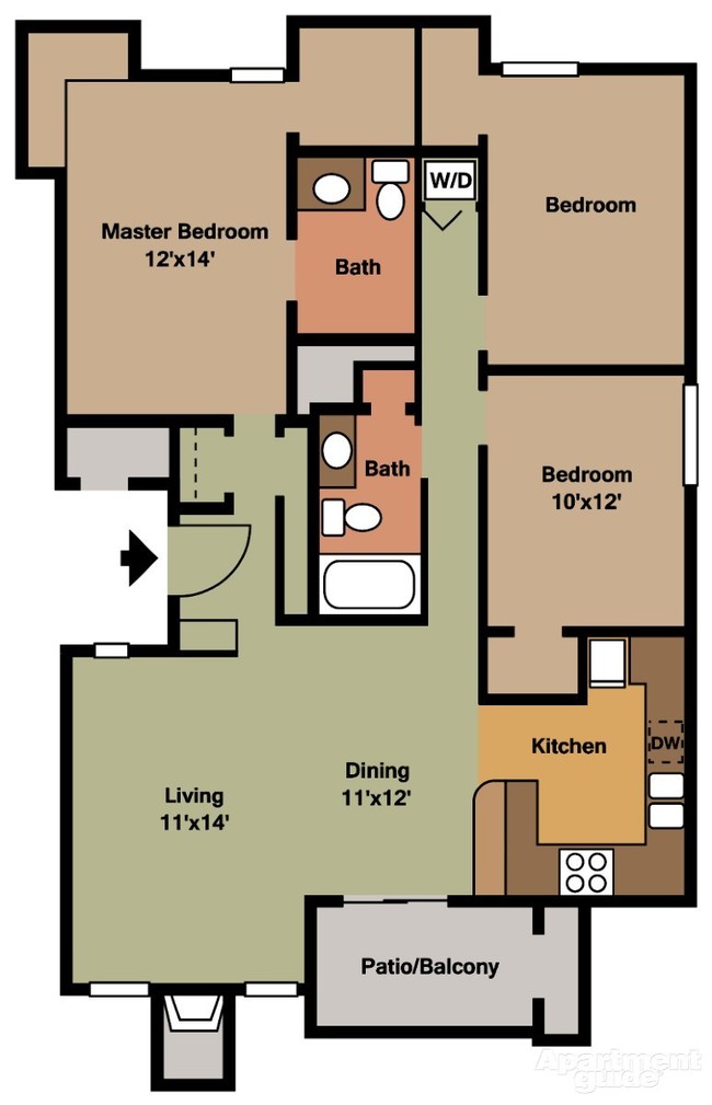 3 Bedroom 1325 sq ft - Canyon View Apartments
