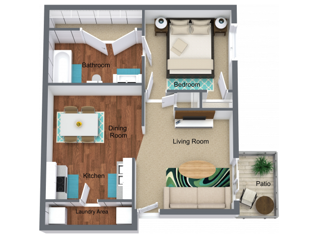 1 Bed - 1 Bath - 680 sq. ft. - Ozark Plantation