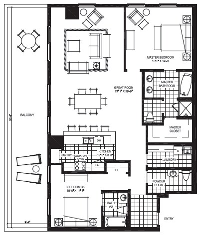 2BR/2.5BA - The Mark