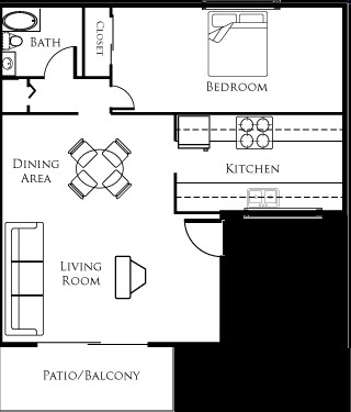 1BR/1BA - Shady Terrace Apartments!