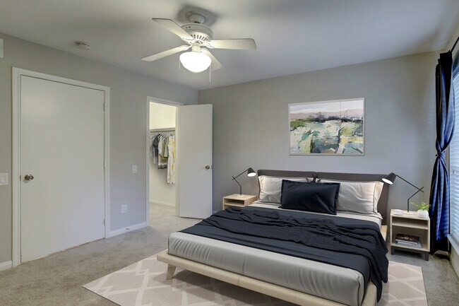Comfortable bedroom with walk-in closet. - 1880 White Oak Dr. Apt 119