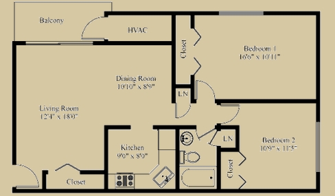 2BR/1BA - East Park Gardens Residential