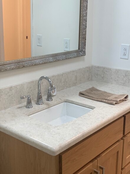 SECOND BATHROOM SINK & QUARTZ COUNTERTOP - 8322 Mango Ave