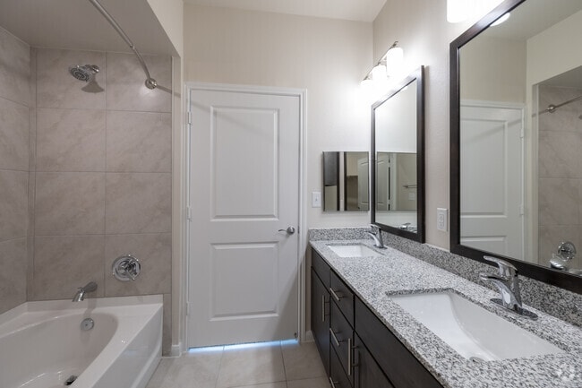 2BR, 2BA - 943SF - Primary Bathroom - Campanile on Minimax
