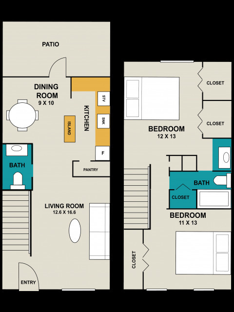 Floorplan - Boardwalk at Starcrest Apartment