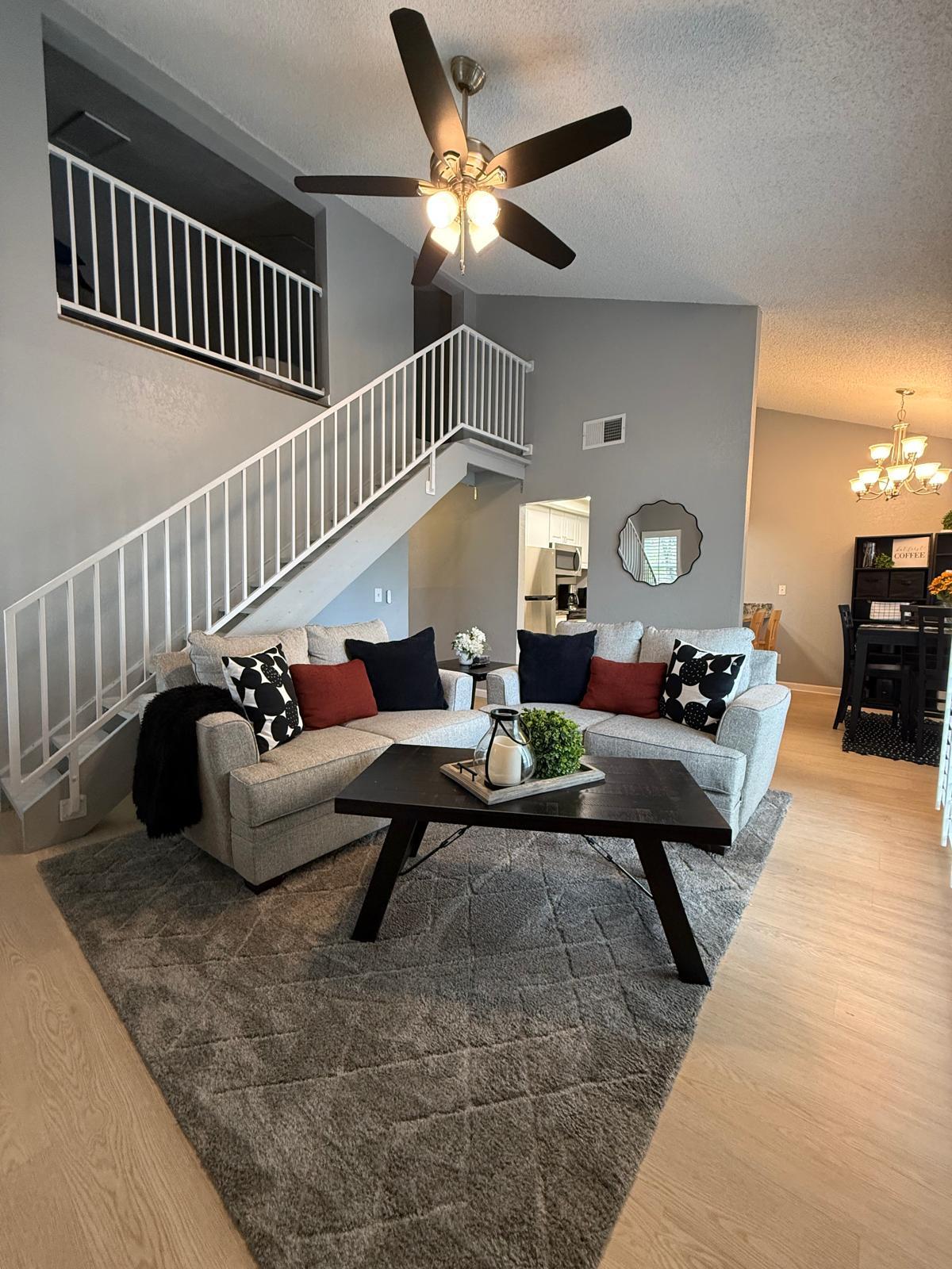 Living Area w/ staircase to loft - 2107 G St
