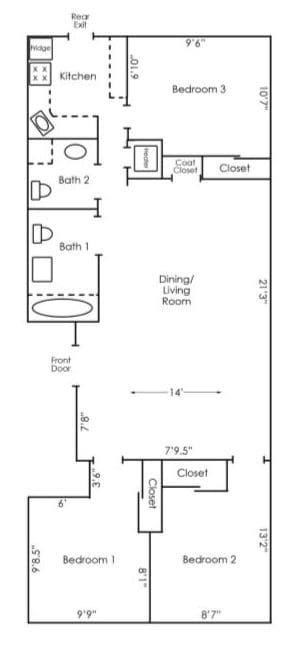 1404 W Taylor, Apt #7 - Floorplan - Harris Point Chicago