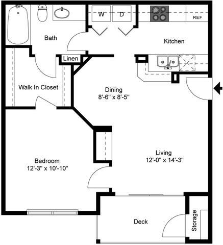 Floorplan - St Andrews at River Park Apartments