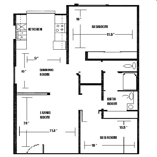 2BR/1.5BA - Shadows Apartments