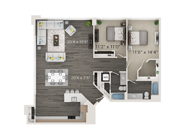 B5 Floor Plan - 2D - Park Avenue Apartments