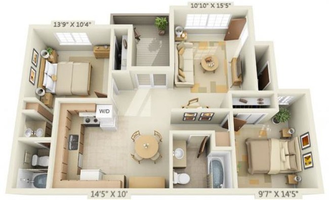 Floorplan - Woodbridge Apartments