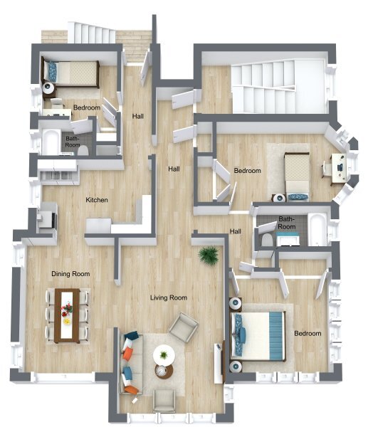 3 Bd 2Ba Living & Dining rooms - 612-626 Sheridan Rd