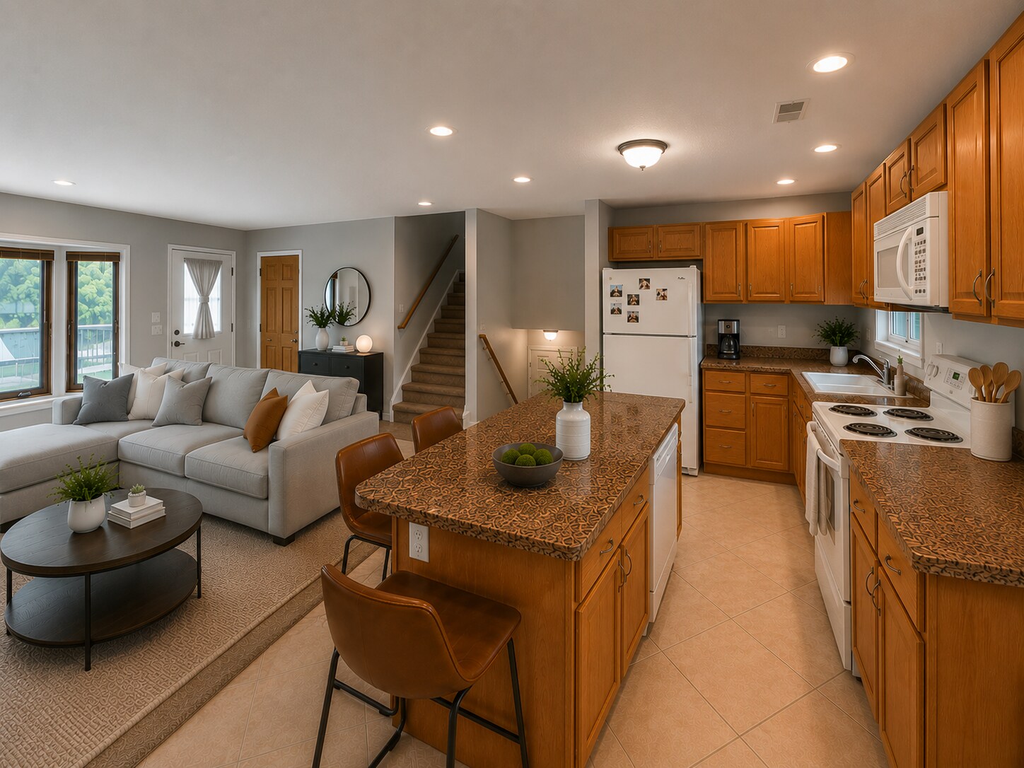 Main level - entryway, living room and kitchen - 10700 11th Ave N