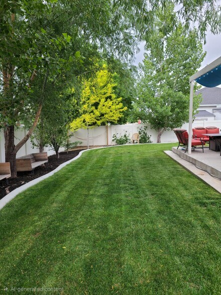 Backyard with fruit trees and outdoor living space - 2504 W Pine Needle Pl