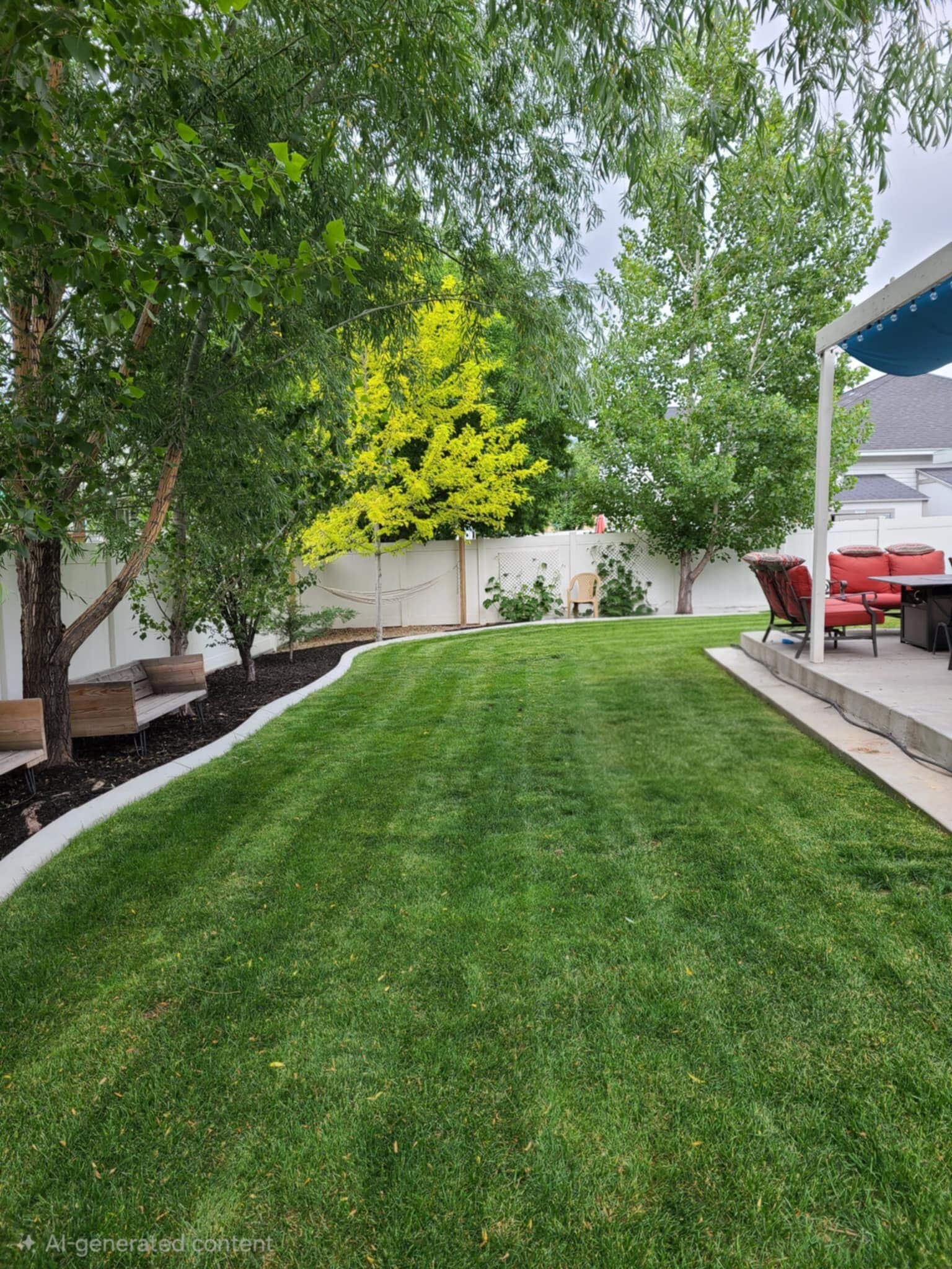 Backyard with fruit trees and outdoor living space - 2504 W Pine Needle Pl