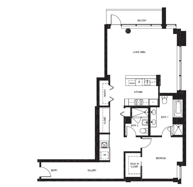 1BR/2BA - EVO South