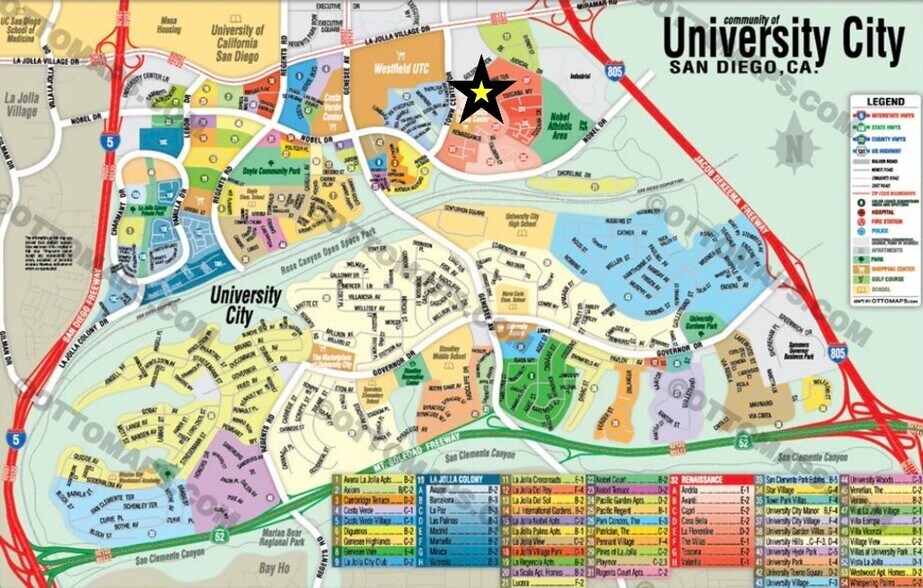UTC Map (location starred) - 5532 Renaissance Ave