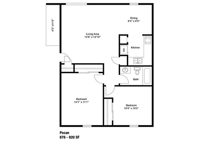 Floorplan - WatersEdge Denton Apartments