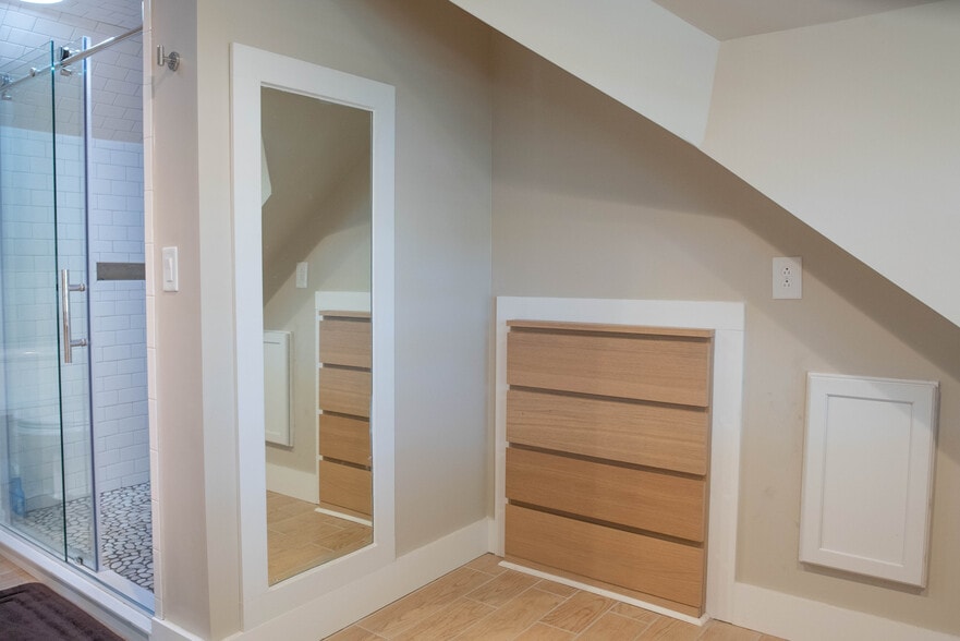 Primary Bathroom, built-in storage - 417 E Government Ave