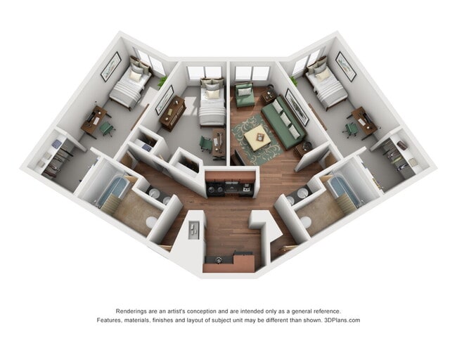 3 Bed-2 Bath (3 Person) - Pierpont Place
