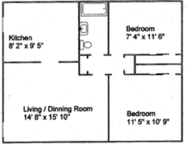 2BR/1BA - Brookside Commons