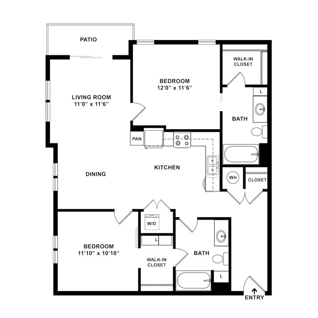 Lucky Peak, 2 bed x 2 bath, 1045 sq. ft. - Cortland South Meridian