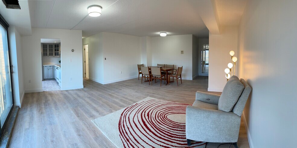 Large living room and entrance to kitchen - 1243 Beacon St
