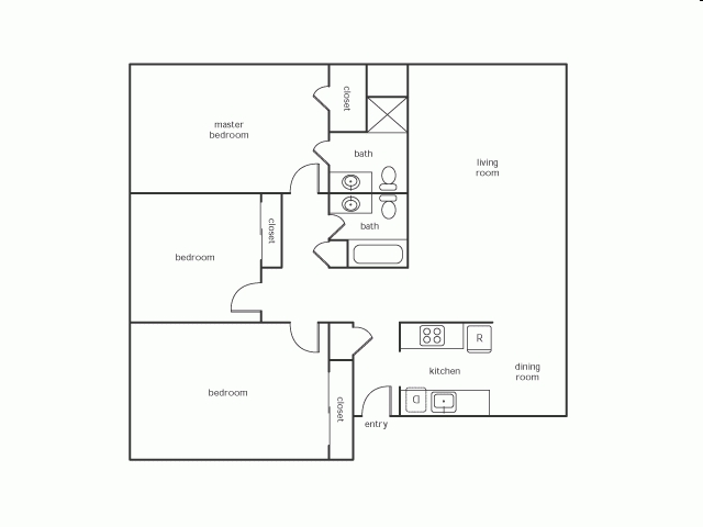 3BR/2BA - Crown East Apartments