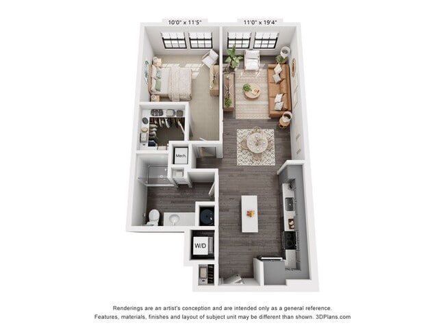 1-Bedroom 1-Bathroom | 725 sqft - The Whit