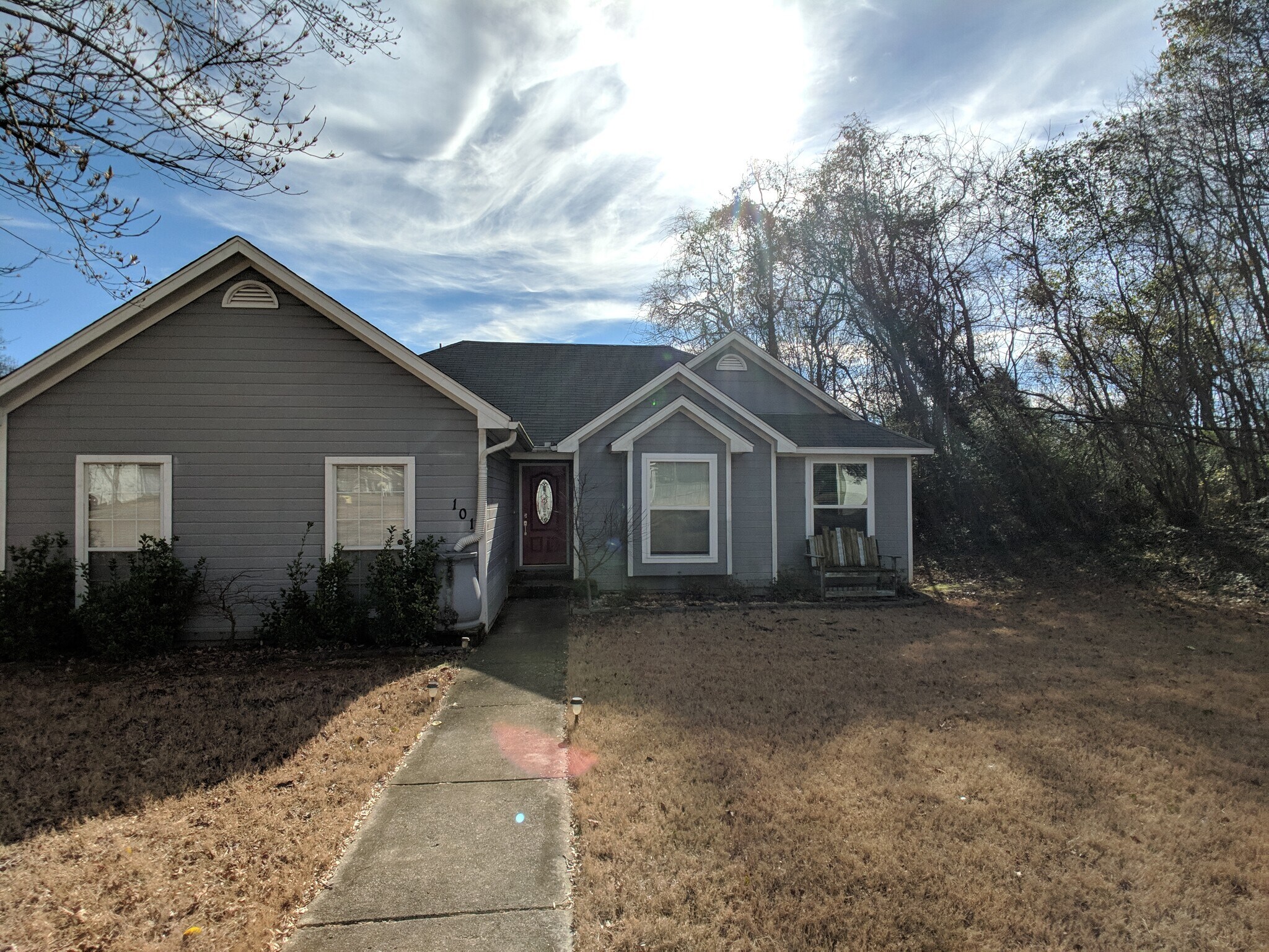 The front of the home with the empty lot in view. - 101 Vistawood Ct
