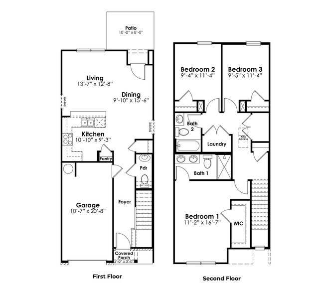 Pearson Floor Plan - The Townes at Amber Bluff