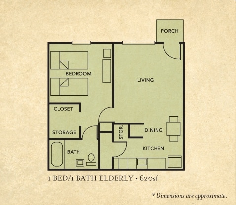 1BR/1BA - Cartersville Garden Apartments