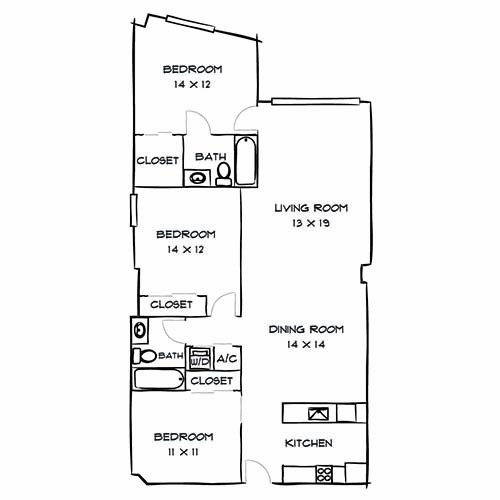 Floorplan - Bay Parc Apartment Homes