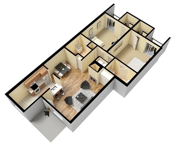 B1F Two Bedroom - Woodstream Village