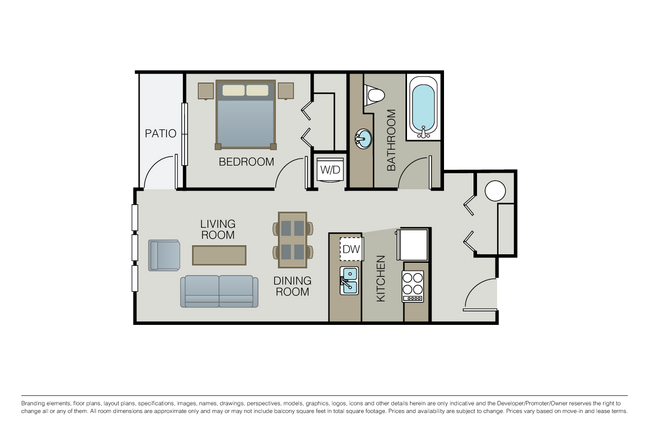 1 Bed 1 Bath (B12) - Vox
