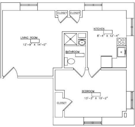 1BR/1BA - College Arms