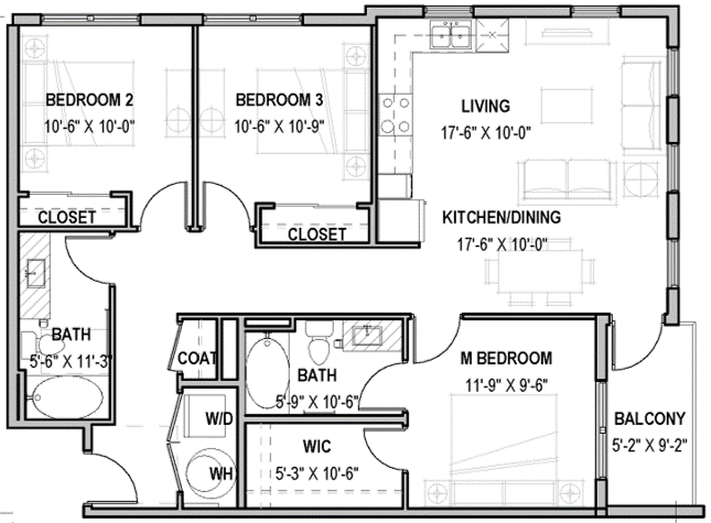 Floorplan - St Mark Village Apartments