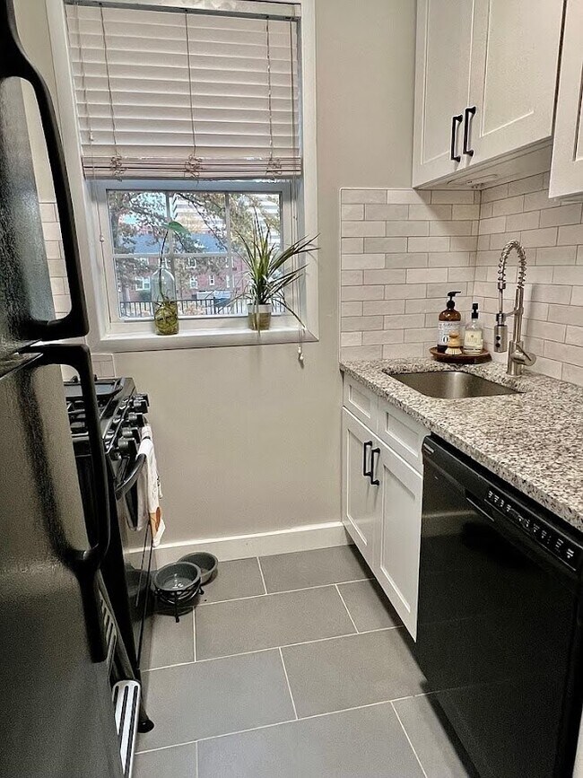 Kitchen with a courtyard view - 201 N Trenton St