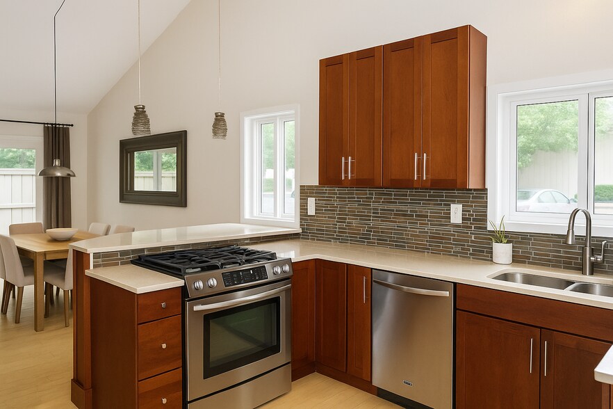 Open floor plan with kitchen leading into dining room/living room - 3119 Westwood Ct