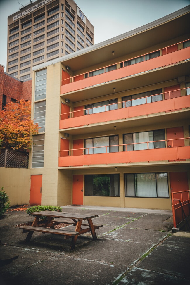 View from courtyard - La Mirada Apartments