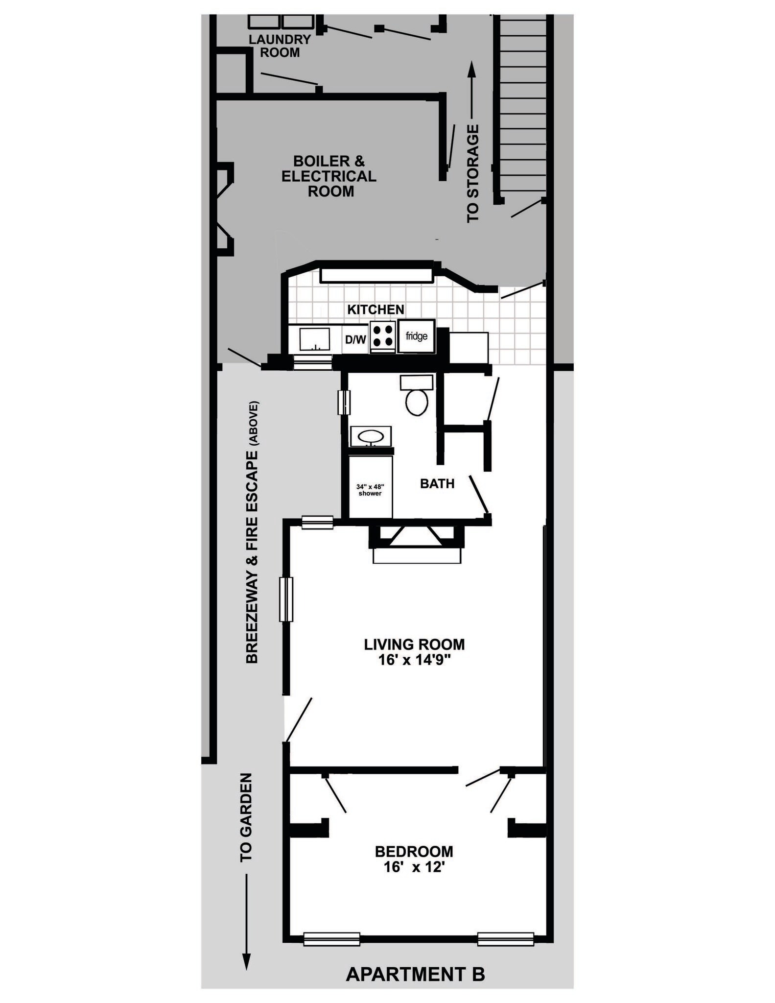 Floor plan of the apartment - 221 W Lanvale St