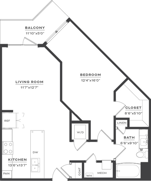 A3: Beds - 1: Baths - 1: SqFt Range - 779 - Kelson Row at Rocky Hill