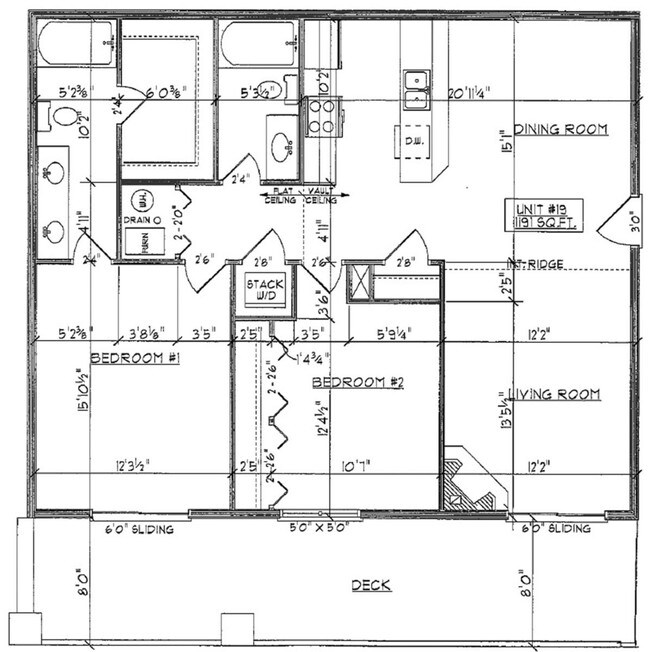 1191 SF Two-Bedroom Floor Plan - Autumn Ridge